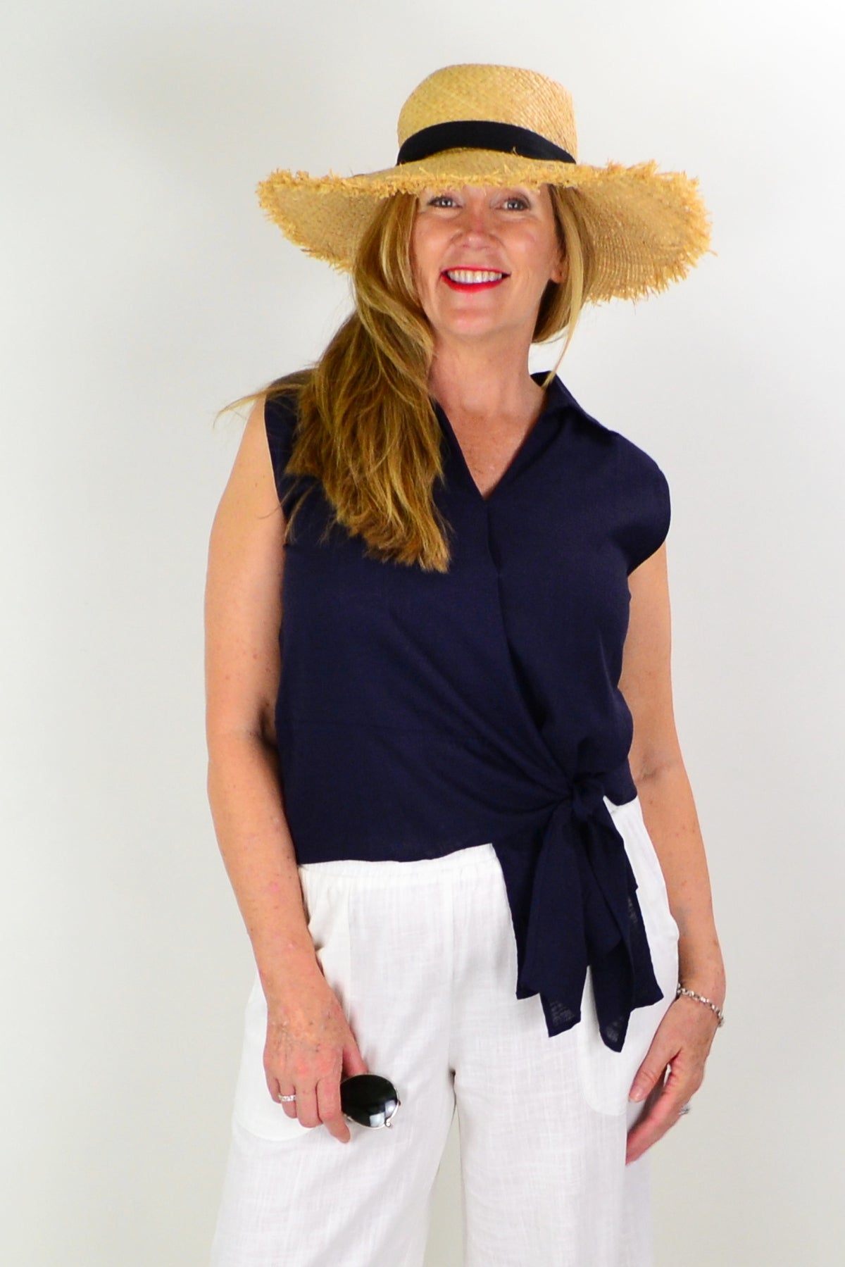 Polo Blouse with Front Knot