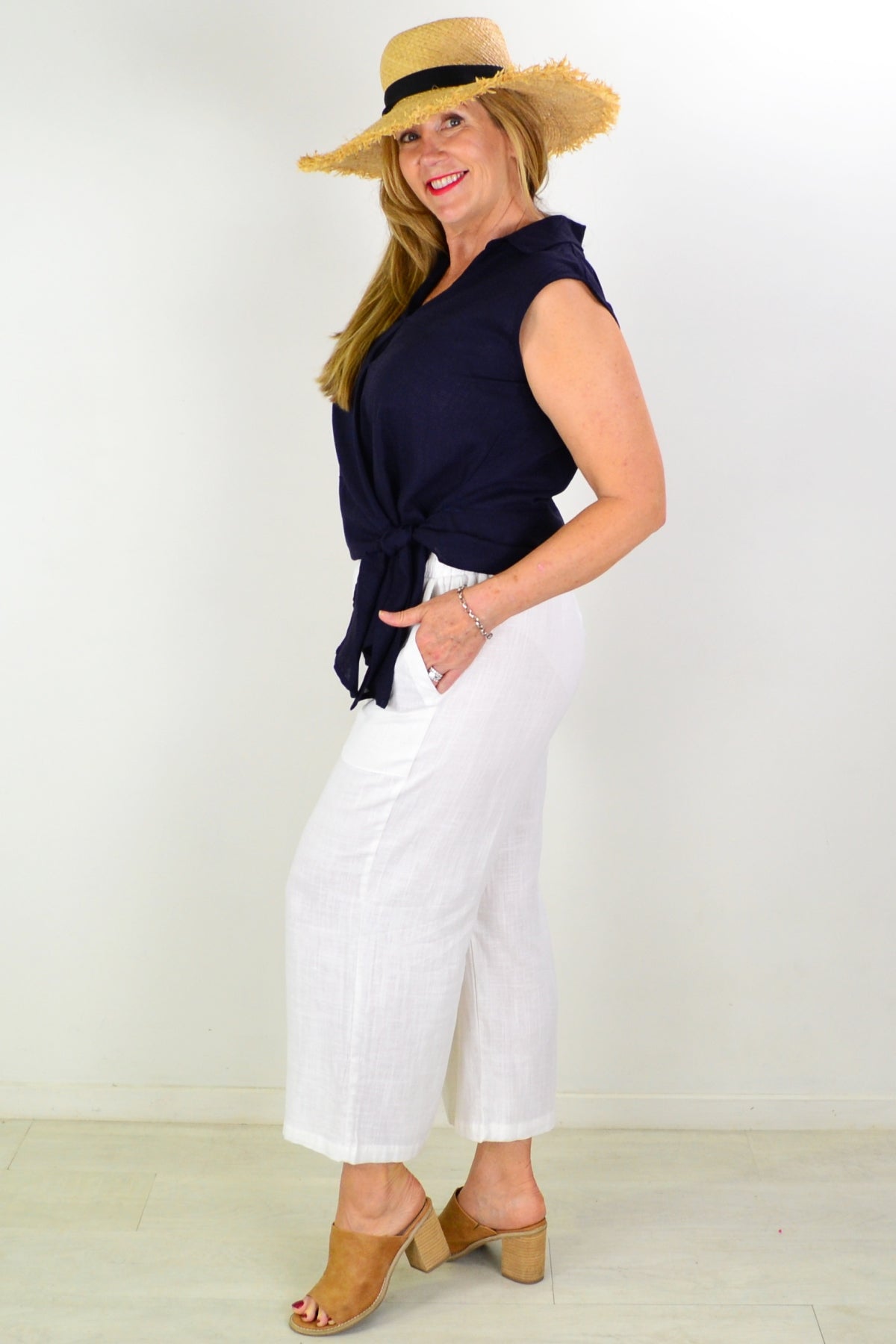 Polo Blouse with Front Knot