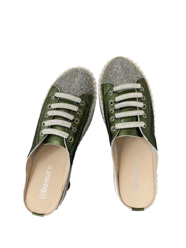 Gling Lace Leather Mule Sneaker