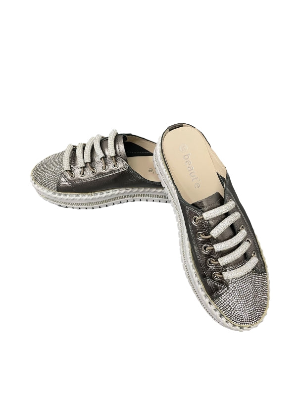 Gling Lace Leather Mule Sneaker